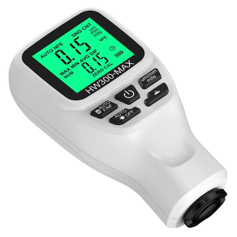 White Automotive Coating Thickness Gauge Digital Paint Depth Measurement Tool - Image 1